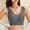 Gray, variant on Woman Bra Plus Size Sports Bra Seamless Sports Bra Pretty Back Design Elastic Straps Wireless Breathable Soft Stretch Comfort Support Solid Color Yoga Gym Pilates Bralette for Everyday Wear