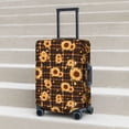 thumbnail image 6 of Hirioo Brown Plaid Sunflower for Elasticity Suitcase Cover (No luggage Included) Durable Luggage Protector Fits 18-32 Inch Luggage-Small, 6 of 7