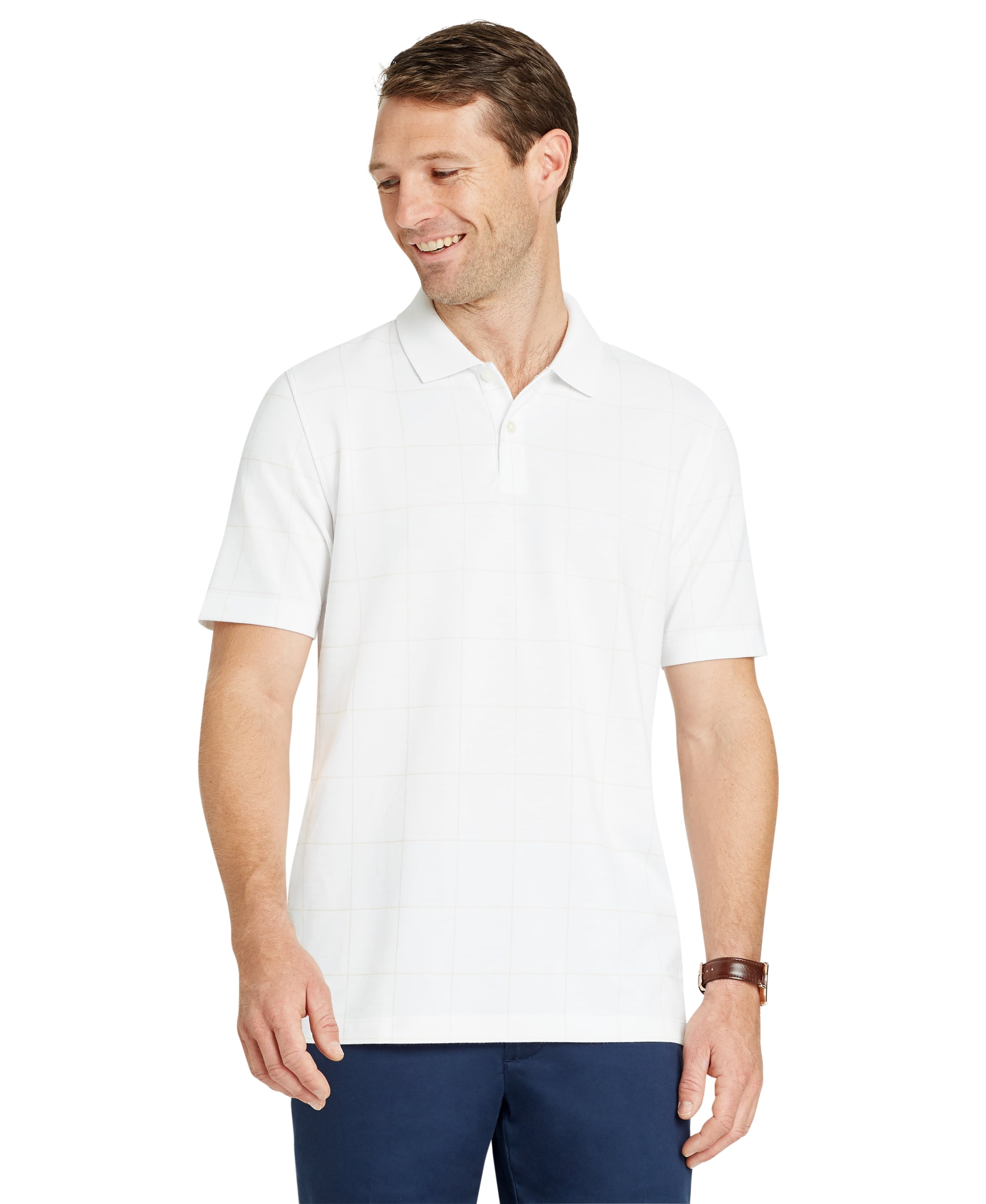 Van Heusen Mens Air Short Sleeve Soft Touch Print Polo Shirt