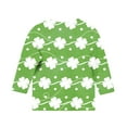 thumbnail image 4 of vdgthytj kids St. Patrick's Day Shirts boy girl Clover Shamrock 3/4 Sleeve Tops Casual Holiday Graphic Blouses, 4 of 6