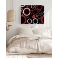 thumbnail image 3 of Red Black Wall Art for Living Room,Canvas Picture Wall Decor for Bathroom Bedroom,Abstract Modern Geometric White Grey Circle Painting Artwork for Office Kitchen Hallway Dining Room Decor 12"x16", 3 of 8
