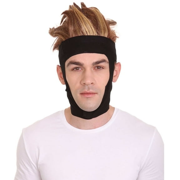 Men’s Brown Kinetic Power Wig with Wefted Cap - Comic Mutant Synthetic Cosplay Costume Hair for Halloween