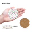 thumbnail image 2 of Posavasos De Coche Para Bebidas Absorbentes, Paquete De 2 Portavasos De 2,56 Pulgadas, Piedra De Cerámica Y Base De Corcho Antiarañazos, Accesorios Para Automóviles Para Mujeres Y Hombres (Flores Rosa, 2 of 5