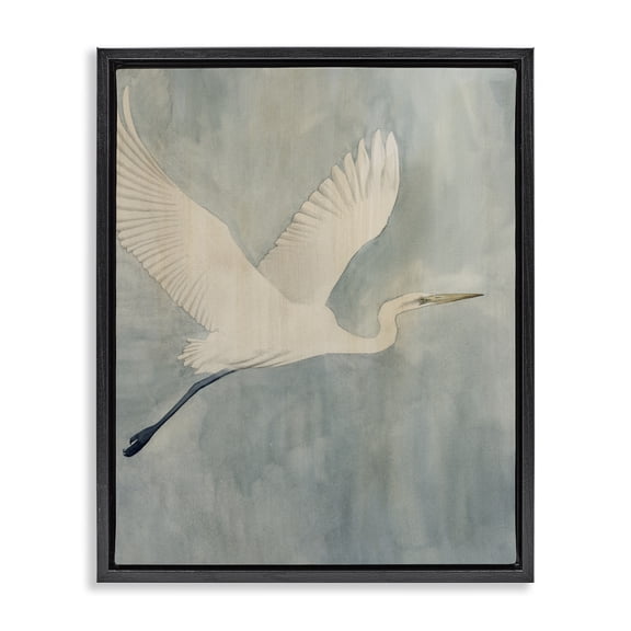 Stupell Industries Traditional Island Specter Bird Black Floating Frame Canvas Art, 17 x 21, by Grace Popp