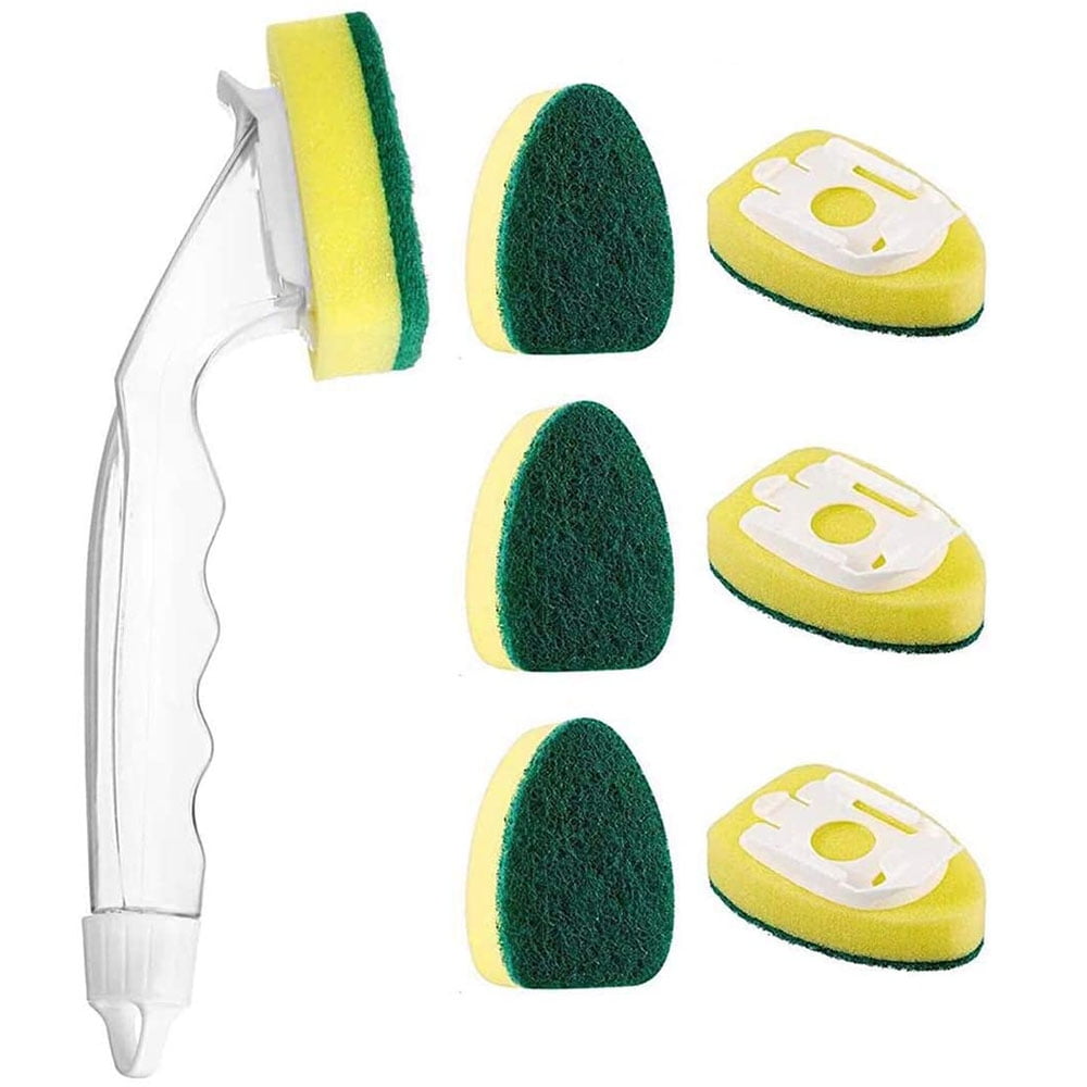 1 Dish Wand and 6 Dish Sponge Replacement Heads, NonScratch Reusable