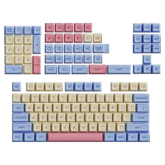 Cute PBT Key Caps for Mechanical Keyboard Decor Accessories 132Pcs