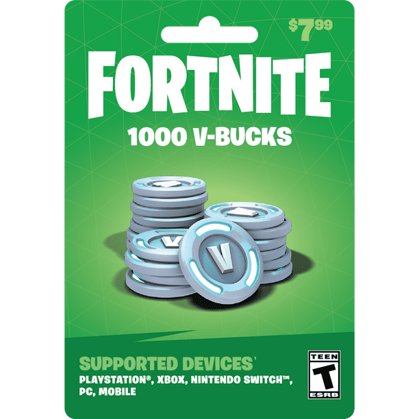 Fortnite 1 000 V Bucks 7 99 Physical Card Gearbox Walmart Com Walmart Com