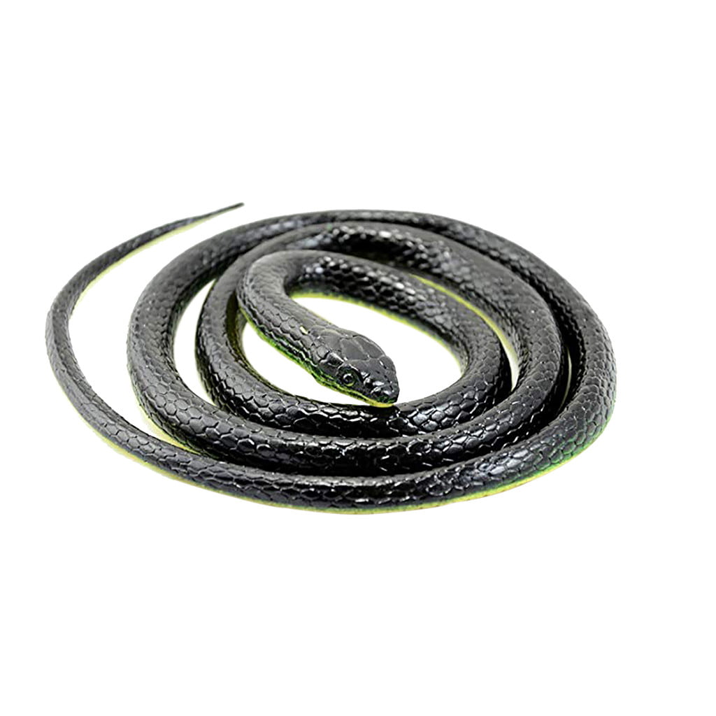 Realistic Fake Rubber Toy Snake Black Fake Snakes 49 Inch Long April ...