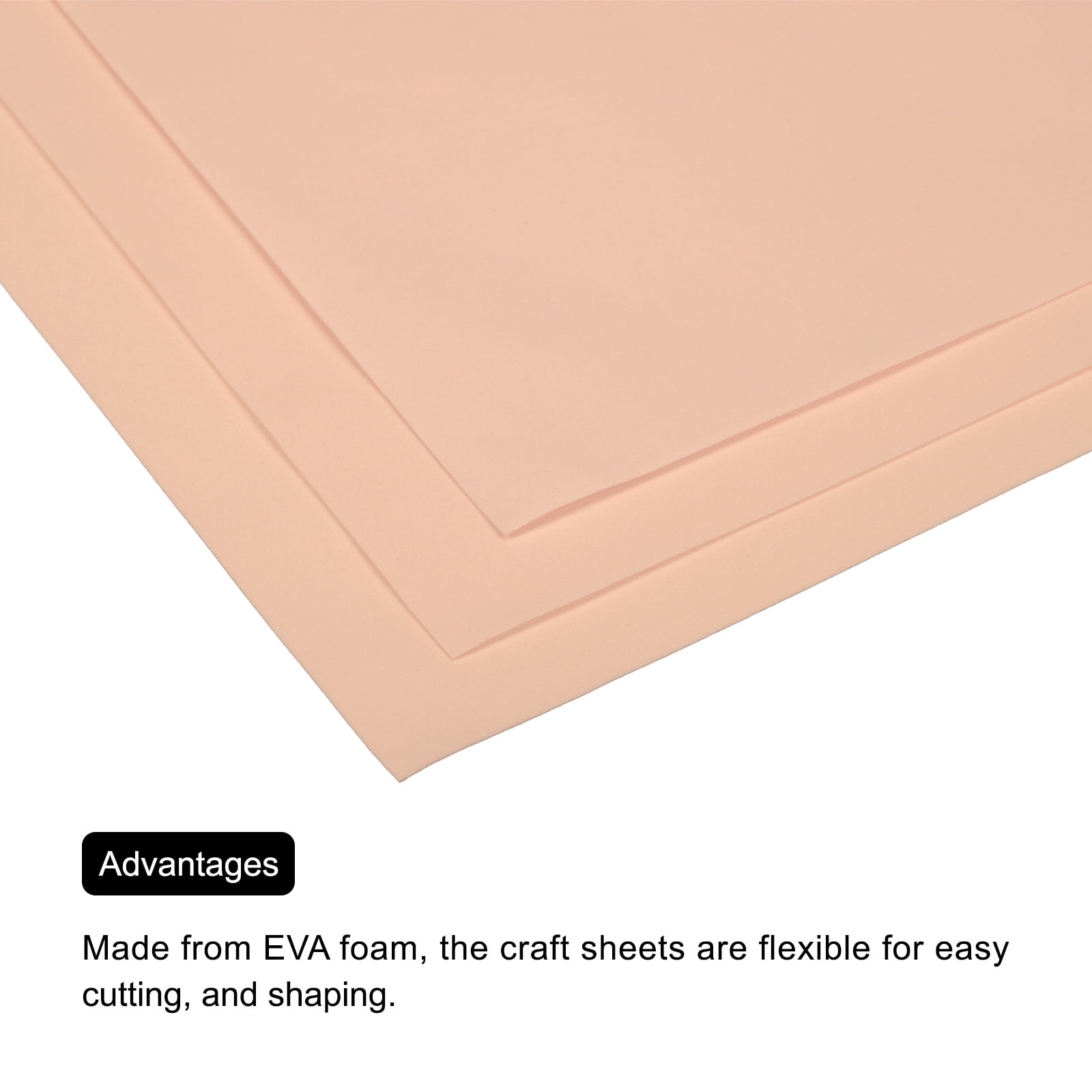 EVA Foam Sheets Nude 19.7 Inch x 35.4 Inch 1mm Thick Crafts Foam Pack of 5