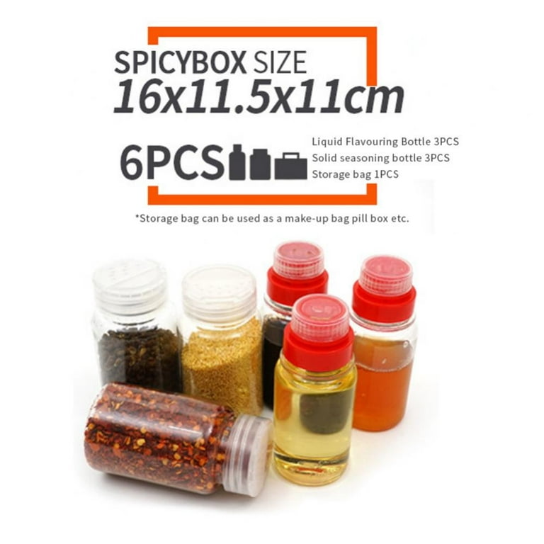 ZTOO 6pcs Salt and Pepper Shakers Spice Box Plastic Spice Dispenser with  Lid Spice Jar Condiment Storage Bottle Transparent Seasoning Storage  Container Camping Barbecue Spice Box Kitchen Supplies 