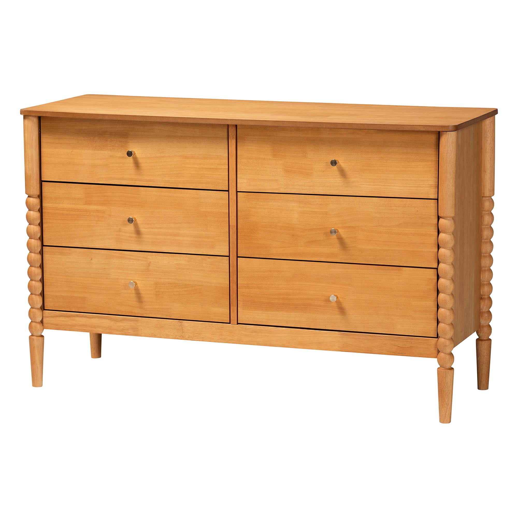 Baxton Studio Lucera Mid-Century Bedroom Set, Queen, Oak Brown