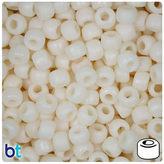 BeadTin Dark Cream Matte 9mm Barrel Pony Beads (500pcs)