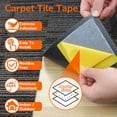 thumbnail image 2 of Carpet Tile Tape Double Sided 4" x 4", 125 Tabs Per Pack, Adhesive Connectors for Hardwood Floors, Stair Treads, Tile Floors, 2 of 9