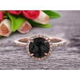 thumbnail image 4 of Round Cut 1.75 Carat Black Diamond Moissanite Engagement Ring Wedding Ring On 10k Rose Gold Halo Art Deco Anniversary Gift, 4 of 6