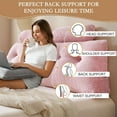 thumbnail image 3 of Wedge Headboard Pillow Queen with 1 Pack Neck Roll Pillow, Triangular Wedge Backrest Pillows Headboard for Bed,Daybed,and Lounging, Large Bed Bolster Pillows,Pink, 3 of 17