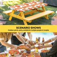thumbnail image 6 of Thanksgiving Table Cloths for 3 Foot Rectangle Tables, Fall Orange Pumpkin Green Maple Leaves Patio Waterproof Elastic Fitted Tablecloths, Washable Rectangular Table Cover for Camping, 6 of 8