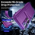thumbnail image 2 of Vizvera para Samsung Galaxy Z Fold 6 Funda de Teléfono, con Soporte para Tarjetas RFID, Soporte para S Pen, Cubierta de Cámara, Funda Protectora de Silicona a Prueba de Golpes - Morado, 2 of 7
