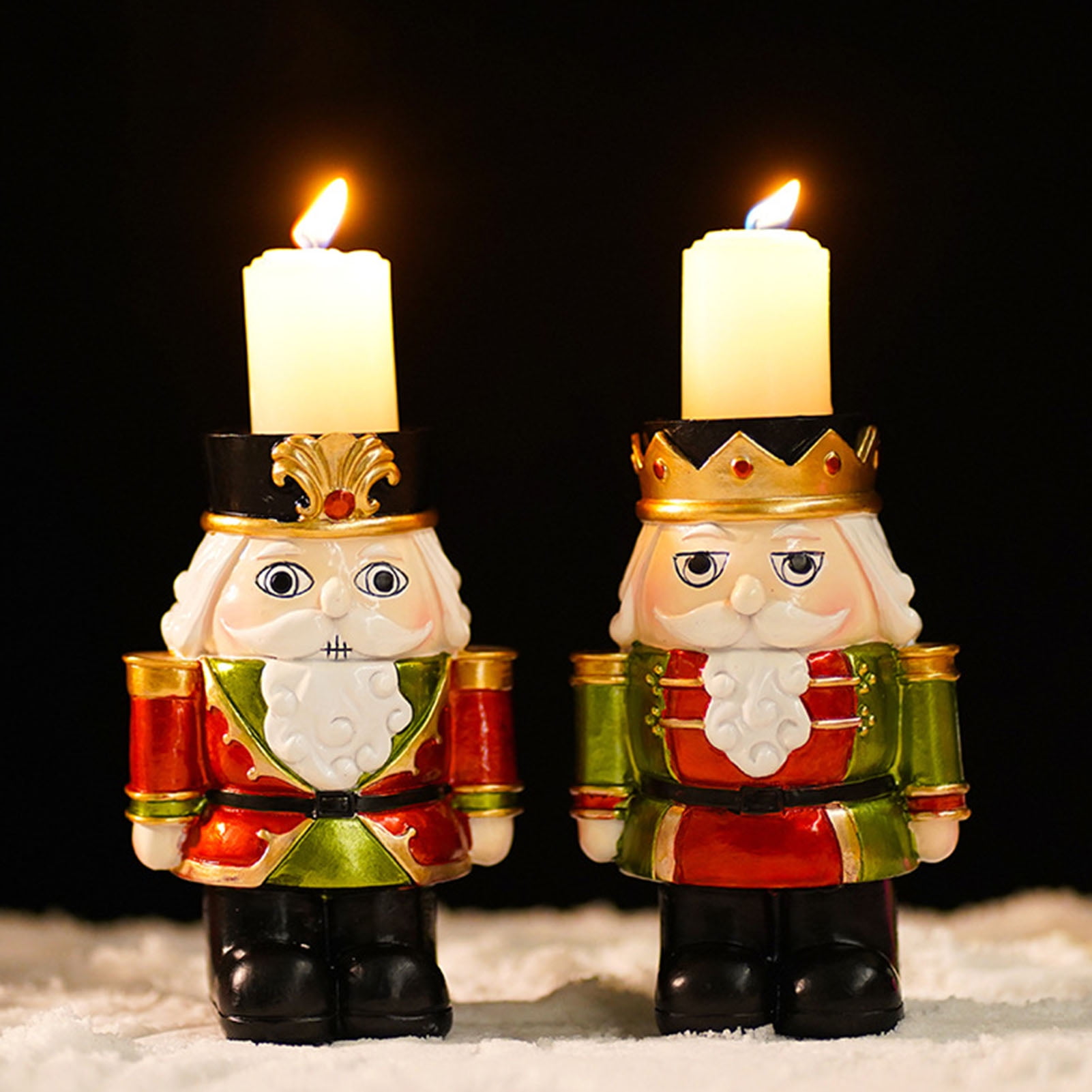 Nutcracker Candle Holder Cartoon Increase Atmosphere Festive Nutcracker