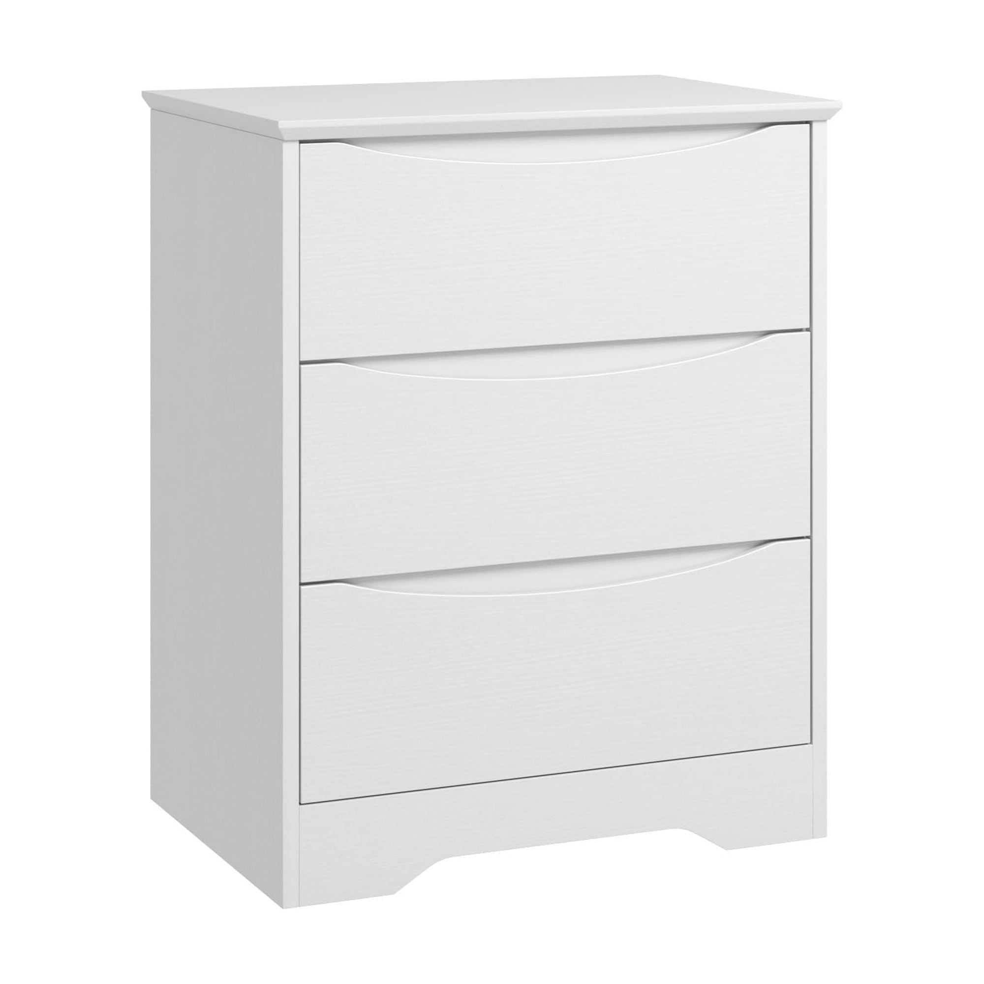 Kicctian Modern Dresser with 3 Deep Drawers, 30" Tall Wooden Storage Cabinet for Bedroom, Living Room, Entryway, White Wood Grain Finish