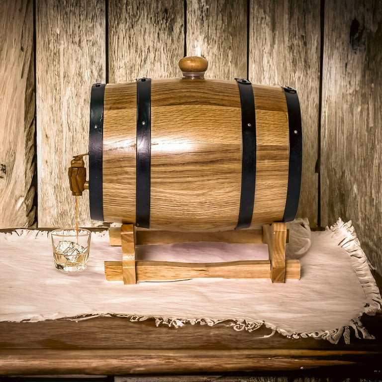 3 Liter Oak Mini Wooden Wine or Whiskey Barrel Dispenser 3 Liter Oak Mini Wooden Wine or Whiskey Barrel Dispenser