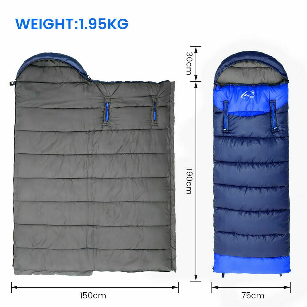 CJC Wearable Sleeping Bag for Adults and Kids Winter Temp Range (5°F to 50°F) Cold Weather Waterproof Sleeping Bag With Zipper for 3-4 Season Camping Climbing Outdoor， Blue, Left zipper