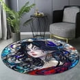 thumbnail image 6 of Round Rug, Manga Girl Art Design Soft Washable Carpet, Non-Slip Floor Mat for Living Room Bedroom Home Decor 59 Inch, 6 of 6