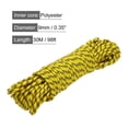 thumbnail image 2 of Uxcell 1Pc Polypropylene Rope Diamond Braid Nylon Cord High Strength 3/8" x 98ft Yellow, Black, 2 of 6