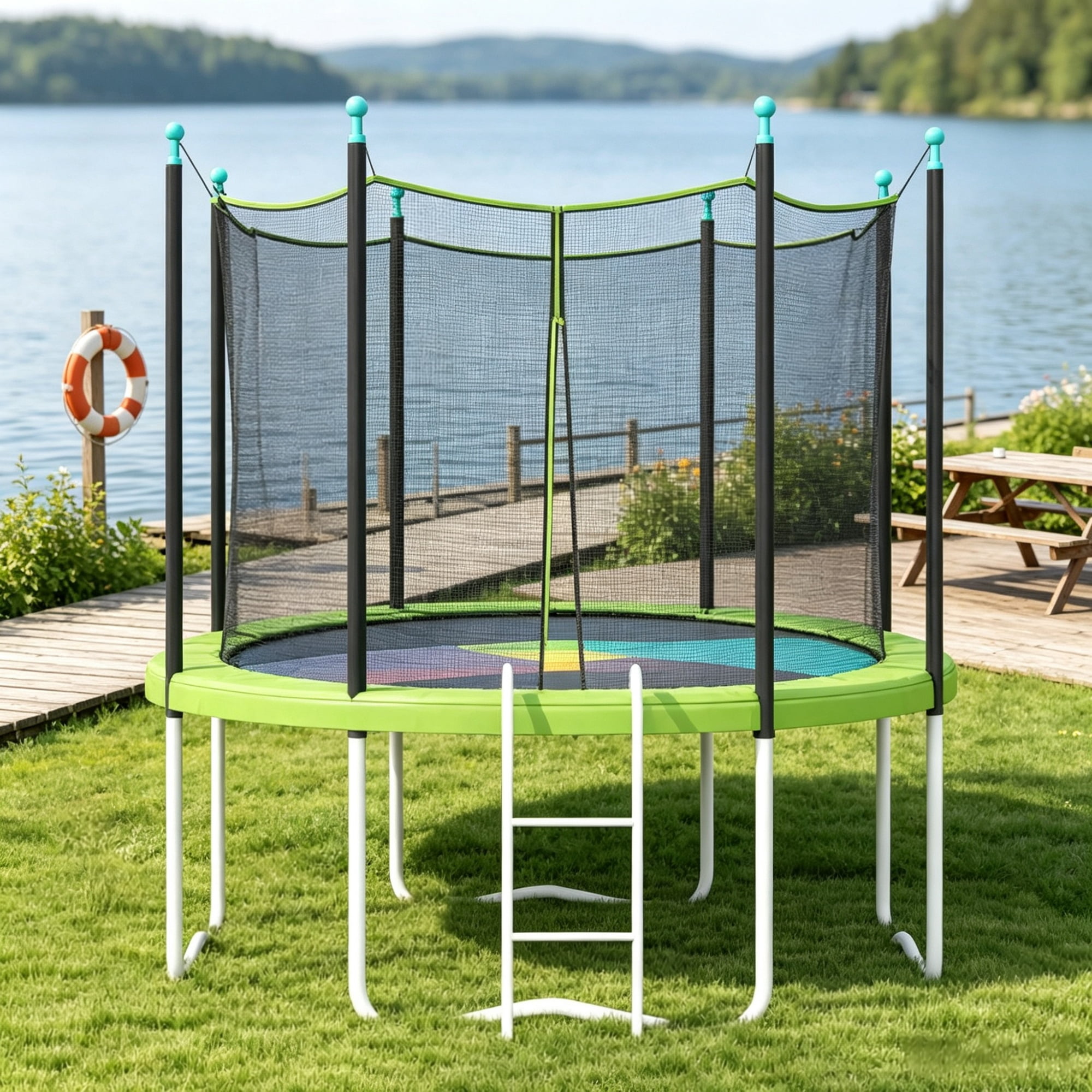 14ft Trampoline Replacement Pad with Elastic Straps Safety Cover