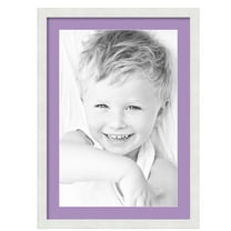 ArtToFrames 20x28" Matted Picture Frame with 16x24" Single Mat Photo Opening Framed in 1.25" Satin White Frame and 2" Lavender Mist Mat (FWM-3966-20x28)