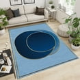 thumbnail image 1 of Gold Lines Large Area Rugs, Gradient Blue Circle Runner Rugs, Non-Slip Floor Throw Mat, Rectangle Carpet for Living Room, Bedroom, Hallway Front Entrance, Kitchen, Dining, 2' x 3', 1 of 7