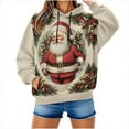 thumbnail image 5 of Women's Oversized Christmas Fleece-Lined Hoodies Long Sleeve Grapdic Tunic Tops Loose 2025 Pullover Going Out Casual Holiday Sweatshirt, 5 of 6