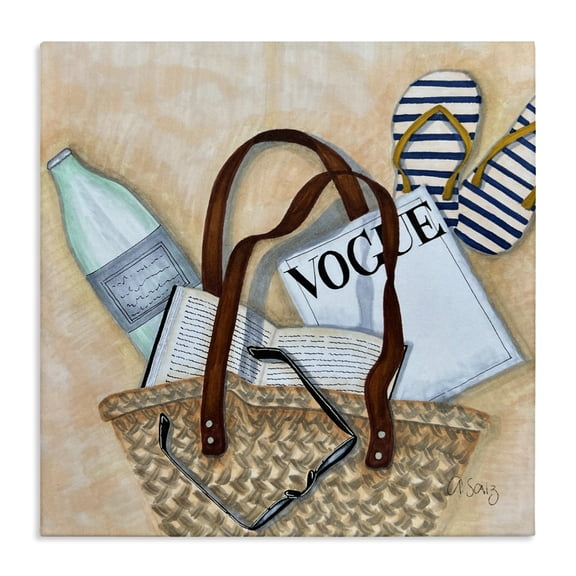 Stupell Industries Coastal Summer Beach Bag Canvas Art, 17 x 17, by Ale Saiz Studio