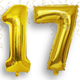 thumbnail image 6 of Gold Number 17 Mylar Foil Balloon 40 inch - Helium or Air Filled Metallic Balloons for 17th Birthday Party, Anniversary, Graduation Decorations, 6 of 7