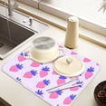 thumbnail image 6 of Ryvnso Cartoon Strawberry Pattern Dish Drying Mat for Kitchen Countertop 16x18 Small Dish Pad Drainer Rack Dish Sink Mats, 6 of 7