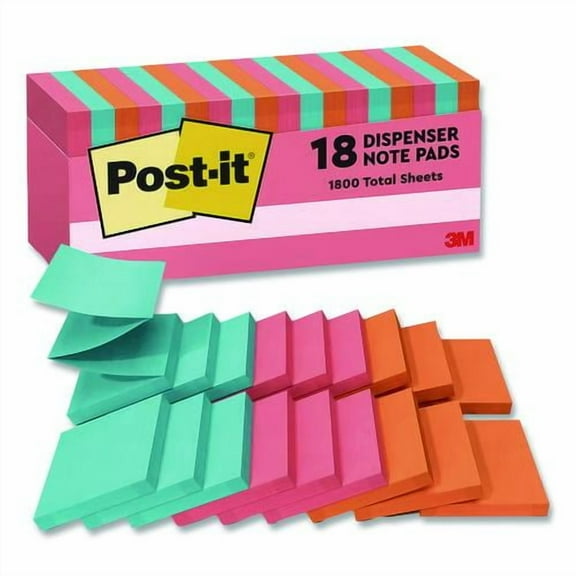 Original Pop-up Refill Cabinet Pack, 3" x 3", Poptimistic Collection Colors, 100 Sheets/Pad, 18 Pads | Bundle of 2