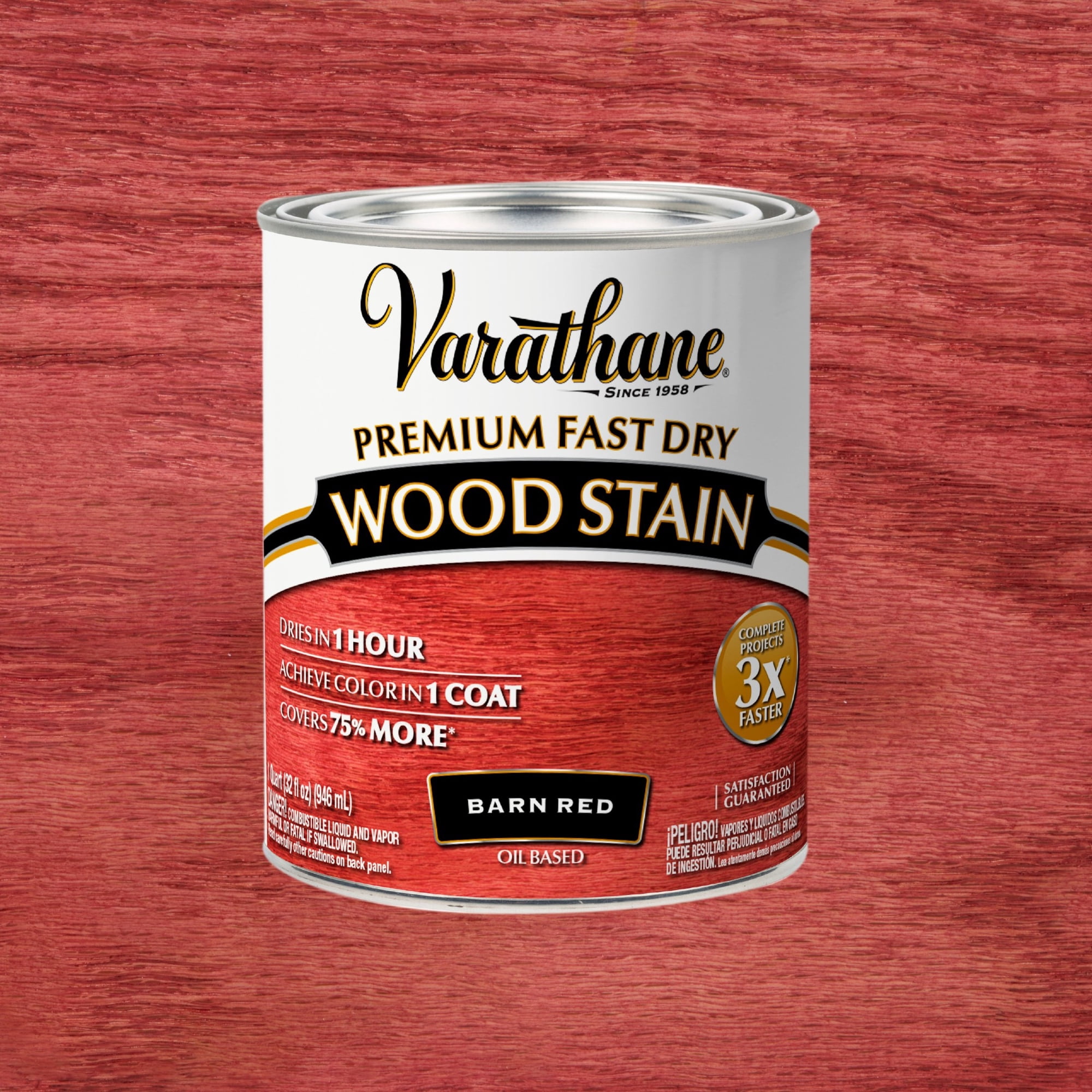 Barn Red, Varathane Premium Fast Dry Wood Stain-307414, Quart