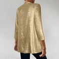 thumbnail image 3 of Warop Women's Solid Color 3/4 Sleeve Cardigan Top Casual Lightweight Outwear Shirt, 3 of 6
