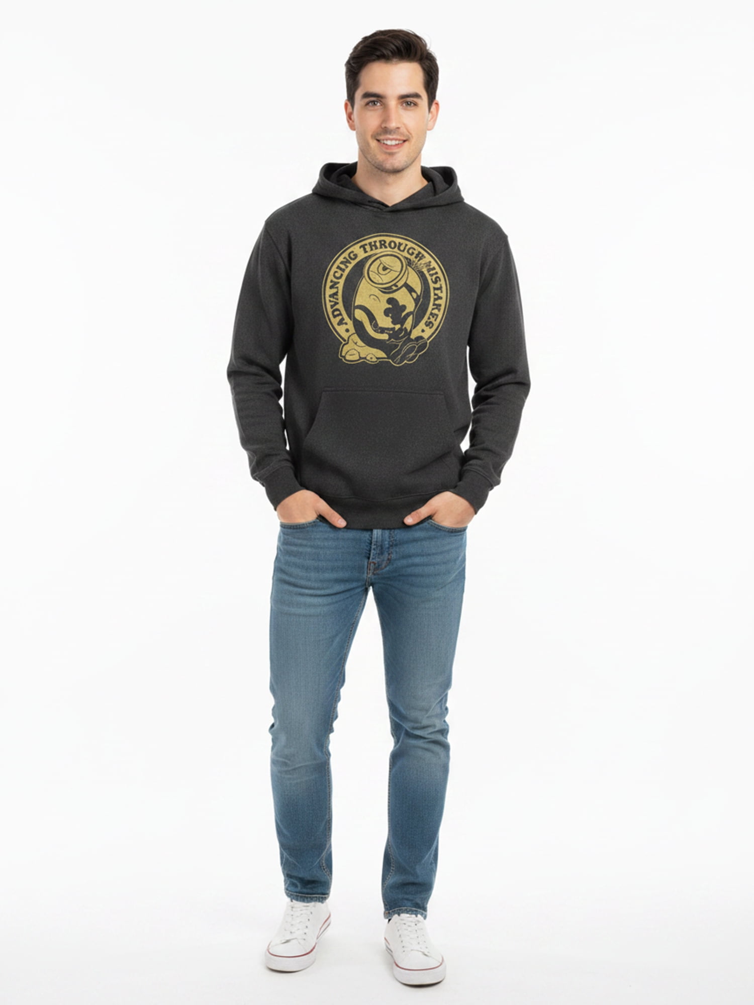 Despicable Me Men's & Big Men's Front & Back Mineral Wash Graphic Hoodie, Advancing Mistakes, Sizes S–3XL