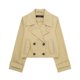 thumbnail image 5 of HH TRAF Gabardina corta elegante para mujer, chaqueta cruzada de manga larga de 3 colores, diseño de bolsillo con solapa para verano, 5 of 5