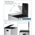thumbnail image 5 of Arlopu 16 Gallon Dual Trash Can Rectangular Stainless Steel Kitchen Trash Can with Removable Inner Buckets, Soft Close Lid and 2 Built-in Box for Odor Control, 5 of 10