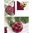 thumbnail image 4 of JVBTVB 12Pcs Flocked Shatterproof Christmas Tree Ornaments 2.3 Inch Red and Green Velvet Ball with Sequin Decorations for Holiday Party, 4 of 4