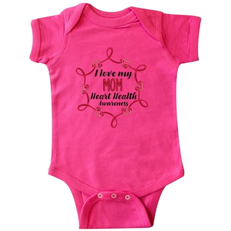 

Inktastic I Love My Mom Heart Health Awareness Gift Baby Boy or Baby Girl Bodysuit