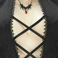 thumbnail image 6 of MEOWCOS Women's Gothic Elf Style Sexy Bodysuit with Sleeves and Necklace, M, 6 of 7