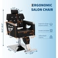 thumbnail image 3 of Salon Chair for Hair Stylists, Heavy Duty Hydraulic Barber Chair with 360 Swivel, Reclining Stylist Chair for Hairdressing, Beauty Spa, Max Load 330 Lbs, 3 of 9