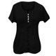 thumbnail image 5 of Puntoco 2024, tops a la moda de verano para mujer, blusas informales de manga corta con ojal de encaje y cuello en V liso para mujer, 5 of 6