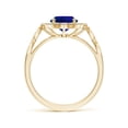 thumbnail image 2 of ANGARA Lab Grown 2 Ct Blue Sapphire Ornate Engagement Ring for Women in 14K Yellow Gold (Size-9x7mm) | September Birthstone, Anniversary, Jewelry Gift for Women | Lab-Grown Blue Sapphire Ring, 2 of 8