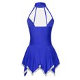 thumbnail image 4 of Kaerm Robe de Danse Lyrique pour Femmes à Col Licou Sans Manches Robes de Patinage Artistique Bleu TTG, 4 of 7