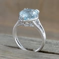 thumbnail image 4 of YATLTE Engagement Rings, Gem Stone King Sterling Silver for Women, Emerald Cut Created Blue Aquamarine Solitaire CZ Wedding Band Promise Ring for Her, 4 of 6