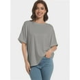 thumbnail image 6 of Women Oversized T-Shirt Loose Fit Workout Tops Short Sleeve Gym Basic Tee Shirt, 6 of 7