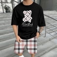 thumbnail image 2 of WILLBEST Conjunto de Camiseta y Pantalones Cortos Informales de Verano para Hombre, con Estampado de Oso, Diseño A Cuadros, para Gimnasio, Deportes y Vacaciones, 2 of 6